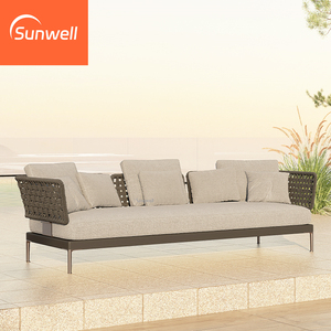Usine Foshan Patio <span class=keywords><strong>Balcon</strong></span> Mobilier <span class=keywords><strong>de</strong></span> <span class=keywords><strong>jardin</strong></span> Ensemble <span class=keywords><strong>de</strong></span> <span class=keywords><strong>jardin</strong></span> en métal en aluminium Corde Canapé-<span class=keywords><strong>salon</strong></span> sectionnel <span class=keywords><strong>avec</strong></span> coussins pour <span class=keywords><strong>balcon</strong></span> - Product Image 4