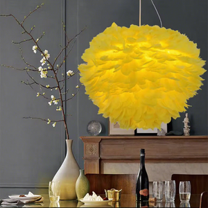Lampada a Sospensione di Lusso con Piume, Illuminazione da <span class=keywords><strong>Soffitto</strong></span> Creativa e Minimalista per Hotel, Matrimoni e Camere da Letto - Product Image 2