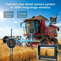 Émetteur-récepteur vidéo sans fil étanche IP69K 300M 2,4 GHz pour caméra de recul et moniteur 1CH 7 pouces – Système embarqué