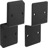 Supports en acier robuste noirs en forme de Z, 6 pouces, pour poteau vers poutre, double angle, profil de canal, équerre d'angle