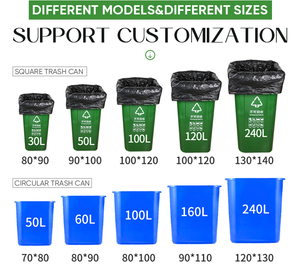 Large disposable thickened <b>black</b> ldpe plastic packing bin pouch trash garbage bags - Product Image 4