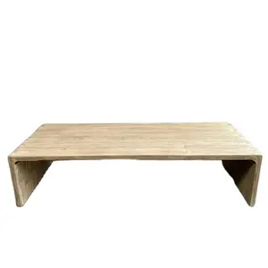 Table Basse Antique Rustique Vintage en Bois d'Orme