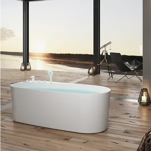 Bath Tub Bath Tub 2024 New Design Acrylic Freestanding Oval Soaking Bath Tub Cupc Bathroom Bathtub Indoor Tubs