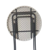 Table pliante en HDPE, table de bar moderne portable pour l'extérieur, table de repas robuste pour banquet, camping, mobilier d'extérieur