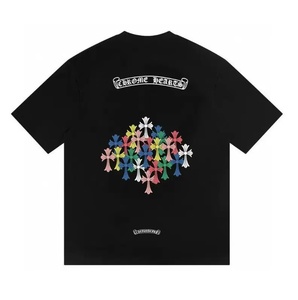 T-shirt Unisex in Cotone Puro a Maniche Corte con Stampa Alfabeto Sanscrito a Croce e Ferro di Cavallo, Collezione Cross-border Trendy Crow 26SS - Product Image 5