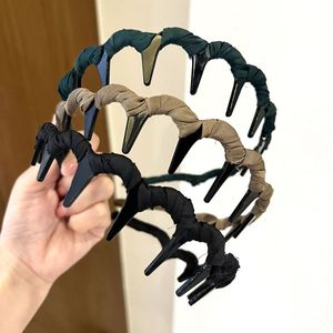 2026 Wave Large Teeth Headband Women Non-Slip <b>Cloth</b>-Wrapped French Hair Hoop for <b>Face</b> Washing - Product Image 1
