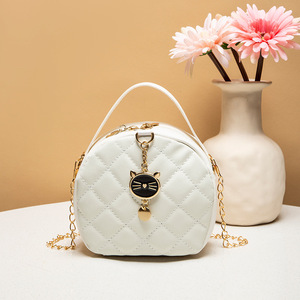 Luxury Vintage Retro Style Designer Mini Waterproof Portable Crossbody Sling Women Stylish Diamond Plaid PU Open Bag - Product Image 6
