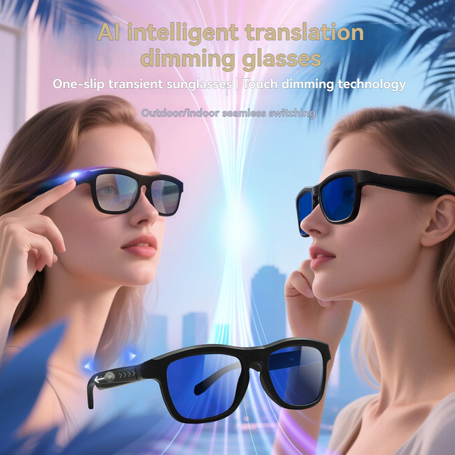 Ai Smart Glasses Real-time Translation Translation Photochromic Ai Sunglasses Voice Assistant Smart Glasses