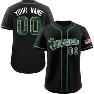Custom Baseball Jersey Button Down Shirt Unisex Adult Personalized Name Number Moisture Wicking Sublimated Camo Design - Product Image 1