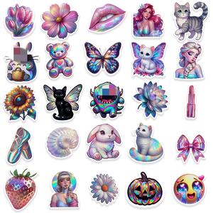 50PCS diamant laser holographique à la mode <span class=keywords><strong>Miyazaki</strong></span> <span class=keywords><strong>Hayao</strong></span> pour autocollant princesse congelée - Product Image 3