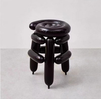Tabouret ballon moderne de luxe en fibre de verre, chaise d'appoint gonflable créative, tabouret Pop Art pour studio, salon, hôtel