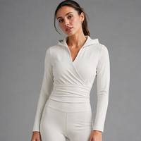 Veste de yoga pour femme, sweat-shirt ajusté à la taille, coupe slim, haut de sport respirant, haute élasticité, avec fermeture éclair, pour fitness et course à pied