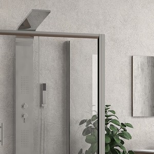 Kamalu KF1000 Cabine de douche à trois côtés 70x100x70 à double glissière anti-calcaire Porte pliante de 6 mm avec cadre en acier inoxydable - Product Image 5