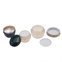 Pots cosmétiques en plastique PS transparent à double paroi de 30g et 50g avec couvercles, pour crème visage et contour des yeux, impression sérigraphique, logo personnalisé