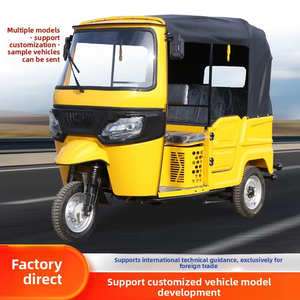 Tricycle taxi motorisé à trois roues avec cabine fermée, moteur à essence, auto-tuk-tuk pour le transport de passagers en ville en Afrique - Product Image 3