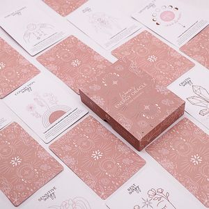 Cartes d'affirmation personnalisées de qualité supérieure, livraison gratuite, cartes <span class=keywords><strong>Oracle</strong></span>, jeu de cartes de tarot rose - Product Image 6