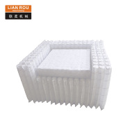 Canapé modulaire en forme de L avec ressorts ensachés en acier, ensemble de canapés nuages en velours côtelé beige