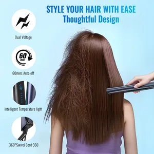 Chuyên Nghiệp Điện Áp Kép Phẳng Sắt Tóc Ép Tóc Và Curling Sắt Với Nhiệt Độ Hiển Thị Planchas De Cabello - Product Image 6