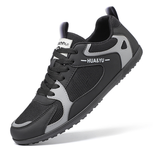 Men's Gym Skateboarding Shoes-Thick Sole Mesh Lace-Up Anti-Slippery Fashion Trend Casual Sneakers-<b>Canvas</b> Upper Rubber Outsole - Product Image 5