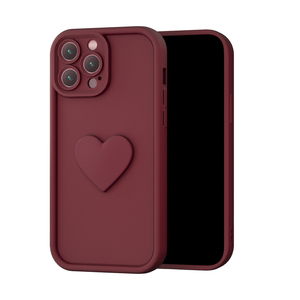 เคสโทรศัพท์ TPU สีแดงไวน์แบบนิ่มลายหัวใจ ดีไซน์สวย ปิดคลุมเต็มตัว ลดราคาพิเศษ - Product Image 4