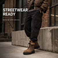 Bottes à plateforme épaisses pour hommes avec fermeture éclair avant, bout rond, semelle à crampons, bottines décontractées pour le streetwear, chaussures streetwear personnalisées OEM