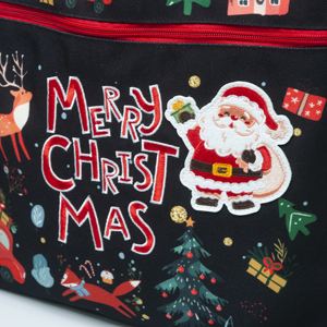 2025 New Style Christmas <b>Personalised</b> High Quality Heavy Weight Strong Handle Shoulder Embroidered Canvas Tote <b>Bag</b> with Zipper - Product Image 3