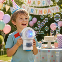 OEM 10-Loch Astronauten-Seifenblasenmaschinen-Set Weißer Raumfahrer Blaues LED-Licht Kindergeburtstag Party-Geschenk Sommer-Spielzeug Großhandel