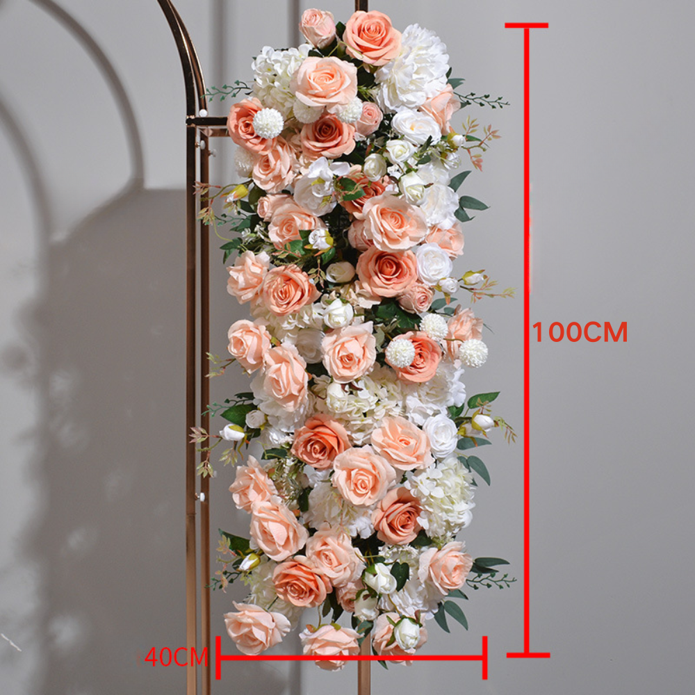 100*40ซม.-แถวดอกไม้สีส้มชมพู