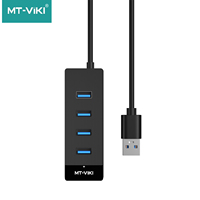 Hub Usb 3.0 Bertenaga 4 Port 3M Hub Usb Splitter Docking Station Sakelar Independen Hub Usb 3.0 Kecepatan Tinggi 5Gbps