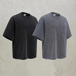 Nouvelle Arrivée 2026 – T-shirt Rétro en Coton Lavé pour Homme, Coupe Ample Respirante avec Poche, Idéal pour l'Été - Product Image 4