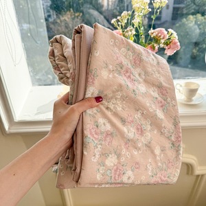 Parure <span class=keywords><strong>de</strong></span> lit florale française en <span class=keywords><strong>gaze</strong></span> double couche <span class=keywords><strong>de</strong></span> <span class=keywords><strong>coton</strong></span> doux avec housse <span class=keywords><strong>de</strong></span> <span class=keywords><strong>couette</strong></span> et taies d'oreiller pour femme - Textile <span class=keywords><strong>de</strong></span> maison - Product Image 3