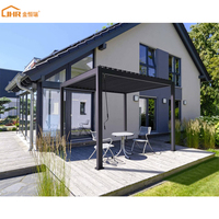 Fernbedienbare Bioklimatische Pergola Hochwertige Outdoor Minimalistische Weiße Wasserdichte Pulverbeschichtete Aluminium-Dach-Schiebepergola