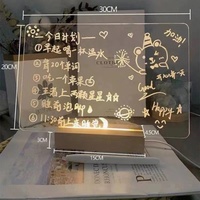 Panneau de message en acrylique, bricolage, Graffiti, base de veilleuse LED en bois