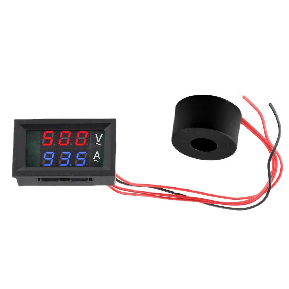 AC 50-240 V LCD Digital Voltmeter, Ammeter 10A 50A 500V penguji arus tegangan, catu daya DC detektor transformator arus