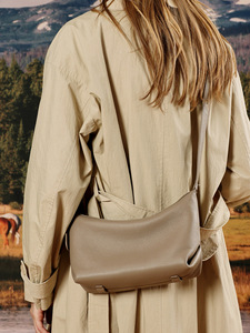 Custom LOGO Women's Genuine Leather Cross Body <b>Bag</b> Minimalist Bucket Fashion Handbag Dress Lightweight Portable High Quality - Product Image 3