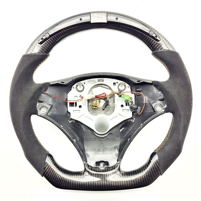 Alcantara+carbon fiber+LED+brown stitching