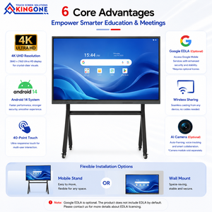 KINGONE Écran plat interactif tactile 4K UHD de 75 pouces avec télécommande <span class=keywords><strong>OPS</strong></span> pour l'enseignement <span class=keywords><strong>en</strong></span> <span class=keywords><strong>ligne</strong></span> - Product Image 2