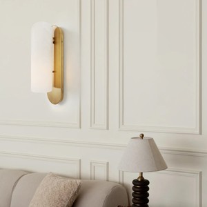 Nordic-style <b>LED</b> bedside wall lamp featuring luxury marble—ideal for home decor in bedrooms, living <b>rooms</b> hotel feature walls - Product Image 2