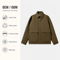 Veste de travail américaine vintage en coton rembourré coupe ample avec logo frontal, en poly lavé, coupe-vent, épaisse, pour l'hiver, pour hommes (UE/US)