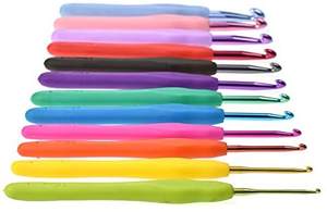 12pcs ווים סרוגה סט גדול ארגונומי גריפ צבעוני רך ידיות אלומיניום סרוגה ווים - Product Image 3