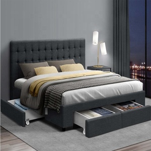 Комплект постельного белья в Корейском стиле, современная мебель для спальни для мужчин, двуспальная кровать, каркас, кровать размера «queen-size», для хранения кровати с колесом - Product Image 3