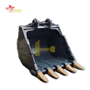 Godet de terrassement Hangood pour excavatrice Doosan 340 DX340 DX340LCA, volume 1,6 m³, robuste, avec 5 dents pour roche - Product Image 2