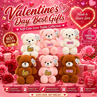 Ours en peluche personnalisé en gros pour la Saint-Valentin avec broderie de ballon cœur pour cadeau de demande en mariage