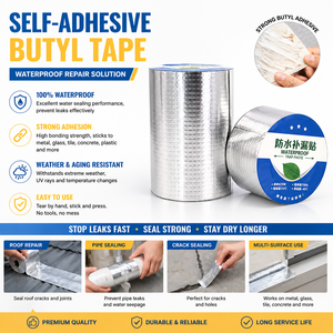 Ruban en aluminium butyle super résistant et imperméable, idéal pour les toitures en acier, les réparations <span class=keywords><strong>de</strong></span> fuites <span class=keywords><strong>de</strong></span> gouttières et les patchs. - Product Image 5