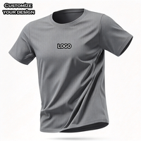 Kaos Pria Ukuran US Custom Sablon Sublimasi Logo 100% Poliester Dtg Polos Ukuran Besar Kaos Grafis Oversize untuk Pria