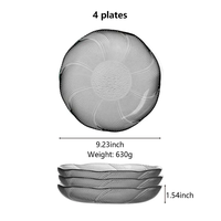 Vaisselle en verre nordique de 9 pouces assiette personnalisée bol à fruits en verre cristal bord doré assiette ronde colorée