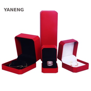 Customized Elegant <b>Red</b> Octagonal Leather Paper Jewelry <b>Box</b> Luxurious Flip Top <b>Gift</b> Packaging for Rings Bracelets - Product Image 1