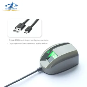 Lector de huellas dactilares de metal USB SDK gratuito Sensor de huellas dactilares biométrico para banco con SDK HF4000 gratis HFSecurity