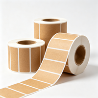 Étiquettes en papier kraft personnalisées Haoxuan, style écologique, autocollants adhésifs, texture naturelle pour les applications d'emballage de produits