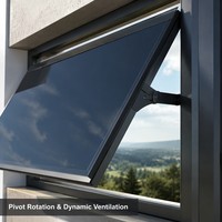 Kaca Surya SOL BIPV CdTe Pivot Window Central Rotation 40% VLT Penghasil Energi